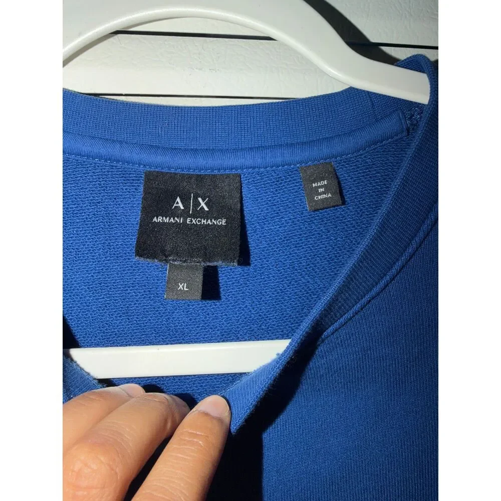Armani Exchange Men’s Blue Sweatshirt Size XL Milano New York